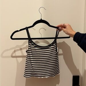 Brandy Melville Black and White Striped Tank Top